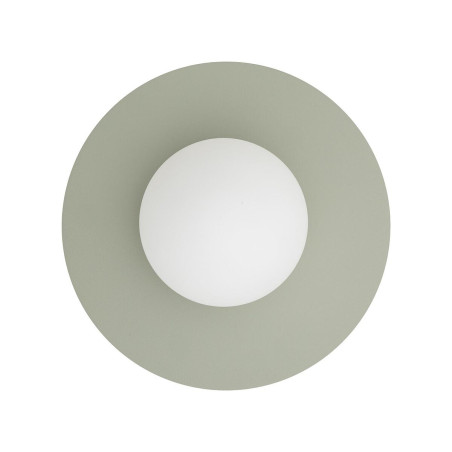 Kinkiet metalowy okrągły ze szklaną kulą Saturn 25cm szałwiowy Nowodvorski