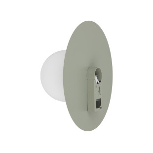Kinkiet metalowy okrągły ze szklaną kulą Saturn 25cm szałwiowy Nowodvorski