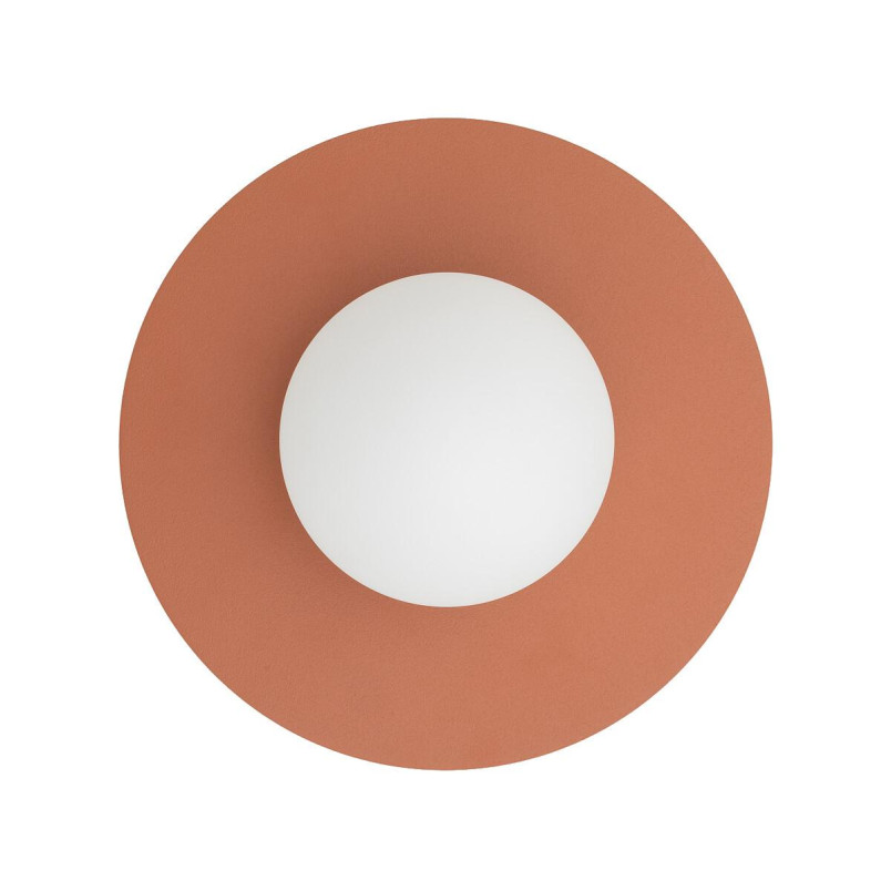 Kinkiet metalowy okrągły ze szklaną kulą Saturn 25cm terracotta Nowodvorski