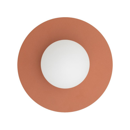 Kinkiet metalowy okrągły ze szklaną kulą Saturn 25cm terracotta Nowodvorski