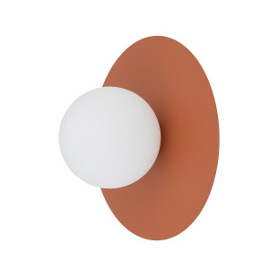 Kinkiet metalowy okrągły ze szklaną kulą Saturn 25cm terracotta Nowodvorski