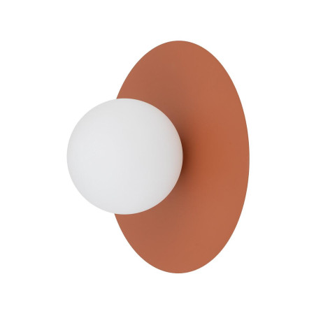 Kinkiet metalowy okrągły ze szklaną kulą Saturn 25cm terracotta Nowodvorski