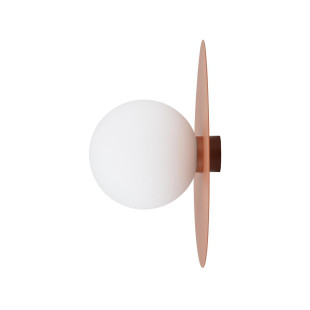 Kinkiet metalowy okrągły ze szklaną kulą Saturn 25cm terracotta Nowodvorski
