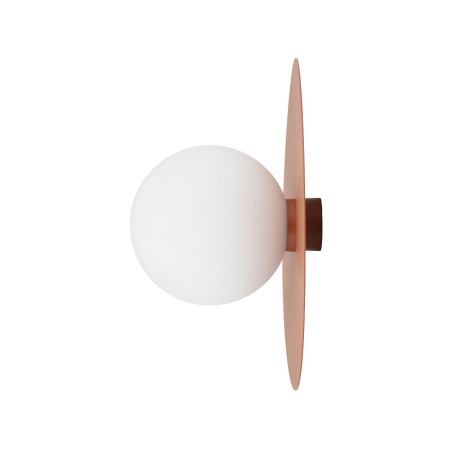 Kinkiet metalowy okrągły ze szklaną kulą Saturn 25cm terracotta Nowodvorski