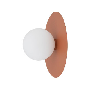 Kinkiet metalowy okrągły ze szklaną kulą Saturn 25cm terracotta Nowodvorski