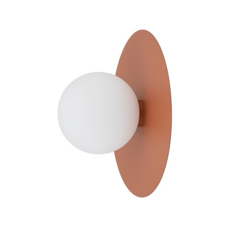 Kinkiet metalowy okrągły ze szklaną kulą Saturn 25cm terracotta Nowodvorski