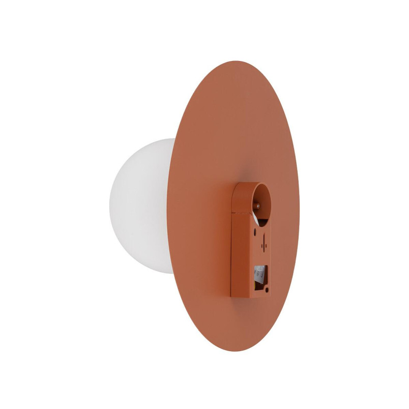 Kinkiet metalowy okrągły ze szklaną kulą Saturn 25cm terracotta Nowodvorski