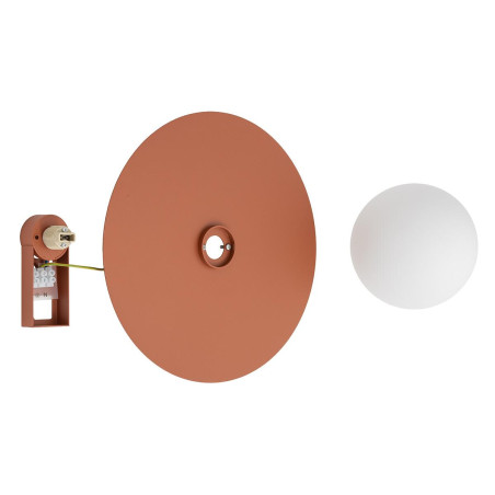 Kinkiet metalowy okrągły ze szklaną kulą Saturn 25cm terracotta Nowodvorski