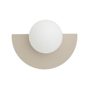 Kinkiet metalowy półokrągły ze szklaną kulą Saturn 18,5cm beżowy Nowodvorski