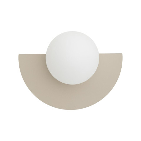 Kinkiet metalowy półokrągły ze szklaną kulą Saturn 18,5cm beżowy Nowodvorski