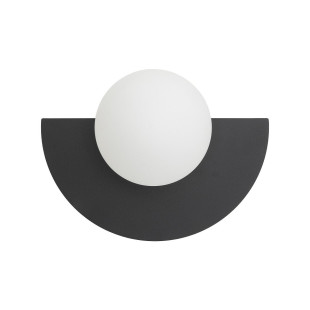 Kinkiet metalowy półokrągły ze szklaną kulą Saturn 18,5cm czarny Nowodvorski