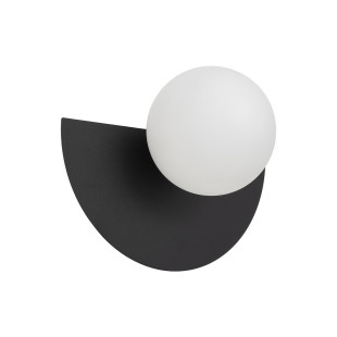 Kinkiet metalowy półokrągły ze szklaną kulą Saturn 18,5cm czarny Nowodvorski