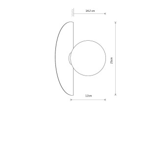 Kinkiet metalowy półokrągły ze szklaną kulą Saturn 18,5cm czarny Nowodvorski