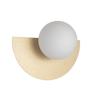 Kinkiet metalowy półokrągły ze szklaną kulą Saturn 18,5cm szczotkowane złoto Nowodvorski