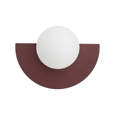 Kinkiet metalowy półokrągły ze szklaną kulą Saturn 18,5cm burgund Nowodvorski