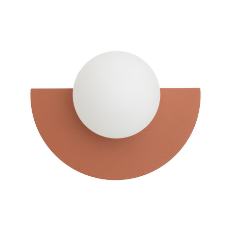 Kinkiet metalowy półokrągły ze szklaną kulą Saturn 18,5cm terracotta Nowodvorski