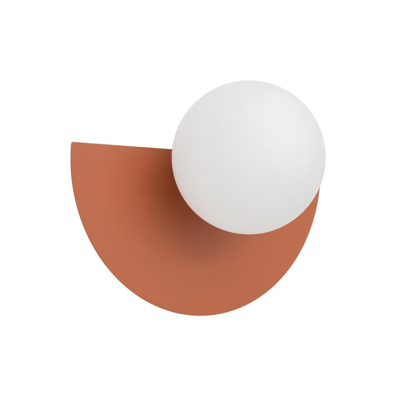 Kinkiet metalowy półokrągły ze szklaną kulą Saturn 18,5cm terracotta Nowodvorski