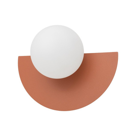 Kinkiet metalowy półokrągły ze szklaną kulą Saturn 18,5cm terracotta Nowodvorski