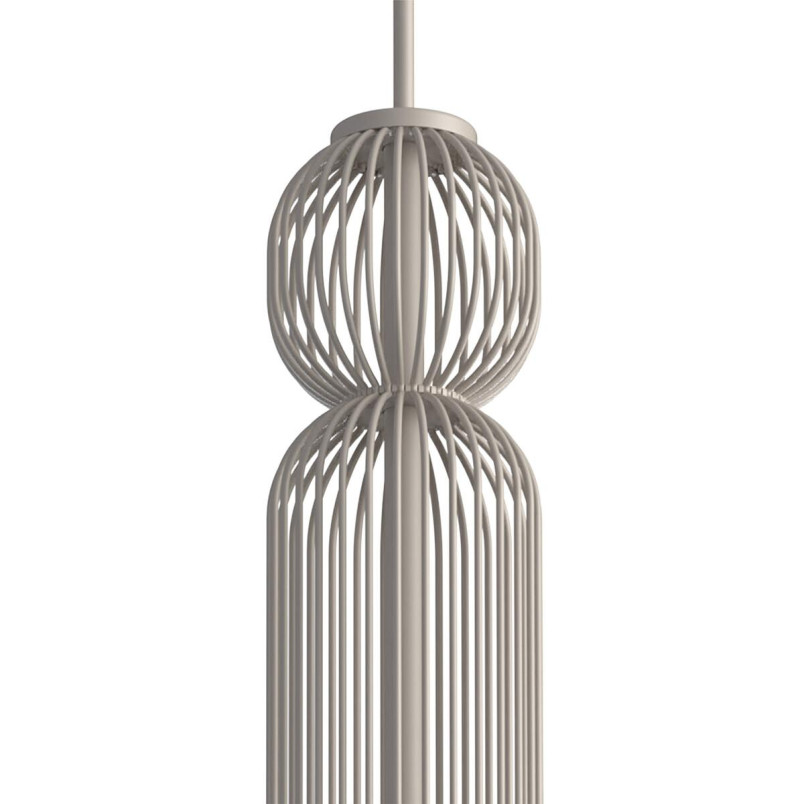 Lampa wisząca druciana tuba dekoracyjna Singles A 6,5cm beż Nowodvorski