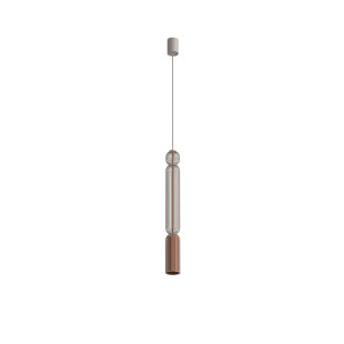 Lampa wisząca druciana tuba dekoracyjna Singles A 6,5cm beż / terracotta Nowodvorski
