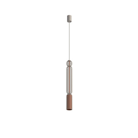 Lampa wisząca druciana tuba dekoracyjna Singles A 6,5cm beż / terracotta Nowodvorski