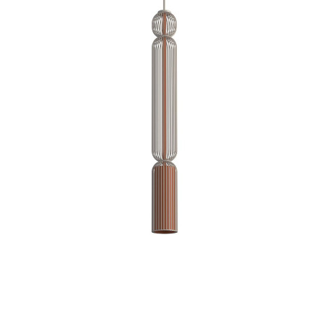 Lampa wisząca druciana tuba dekoracyjna Singles A 6,5cm beż / terracotta Nowodvorski