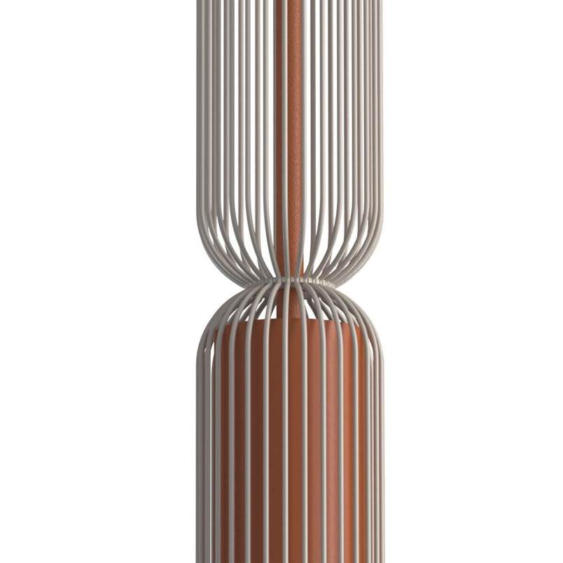 Lampa wisząca druciana tuba dekoracyjna Singles A 6,5cm beż / terracotta Nowodvorski