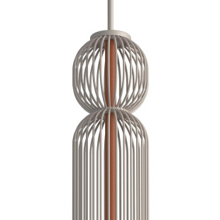 Lampa wisząca druciana tuba dekoracyjna Singles A 6,5cm beż / terracotta Nowodvorski