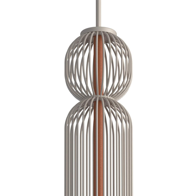 Lampa wisząca druciana tuba dekoracyjna Singles A 6,5cm beż / terracotta Nowodvorski