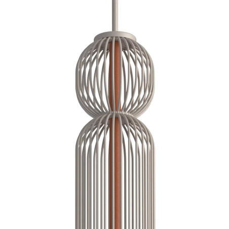 Lampa wisząca druciana tuba dekoracyjna Singles A 6,5cm beż / terracotta Nowodvorski