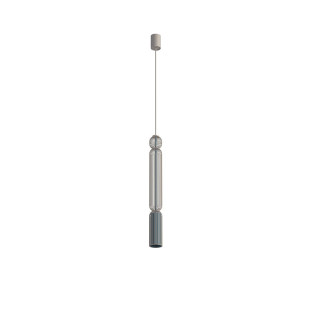 Lampa wisząca druciana tuba dekoracyjna Singles A 6,5cm beż / szaro-niebieski Nowodvorski