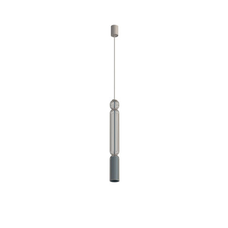 Lampa wisząca druciana tuba dekoracyjna Singles A 6,5cm beż / szaro-niebieski Nowodvorski