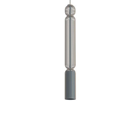 Lampa wisząca druciana tuba dekoracyjna Singles A 6,5cm beż / szaro-niebieski Nowodvorski