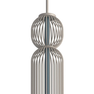 Lampa wisząca druciana tuba dekoracyjna Singles A 6,5cm beż / szaro-niebieski Nowodvorski