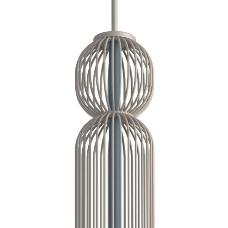 Lampa wisząca druciana tuba dekoracyjna Singles A 6,5cm beż / szaro-niebieski Nowodvorski