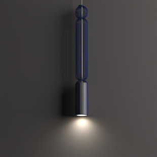 Lampa wisząca druciana tuba dekoracyjna Singles A 6,5cm granatowy / beż Nowodvorski