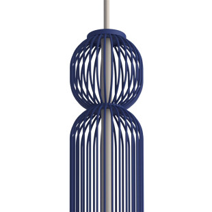 Lampa wisząca druciana tuba dekoracyjna Singles A 6,5cm granatowy / beż Nowodvorski