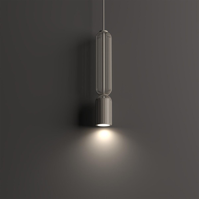 Lampa wisząca druciana tuba dekoracyjna Singles B 6,5cm beż Nowodvorski