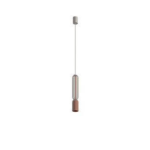 Lampa wisząca druciana tuba dekoracyjna Singles B 6,5cm beż / terracotta Nowodvorski