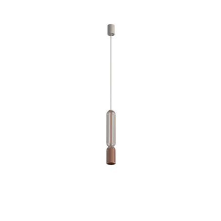 Lampa wisząca druciana tuba dekoracyjna Singles B 6,5cm beż / terracotta Nowodvorski