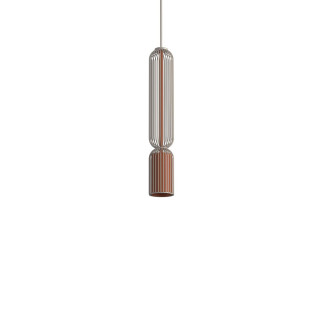 Lampa wisząca druciana tuba dekoracyjna Singles B 6,5cm beż / terracotta Nowodvorski