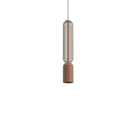 Lampa wisząca druciana tuba dekoracyjna Singles B 6,5cm beż / terracotta Nowodvorski