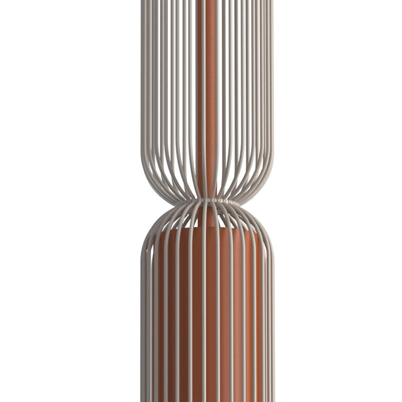 Lampa wisząca druciana tuba dekoracyjna Singles B 6,5cm beż / terracotta Nowodvorski