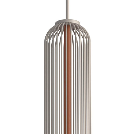 Lampa wisząca druciana tuba dekoracyjna Singles B 6,5cm beż / terracotta Nowodvorski