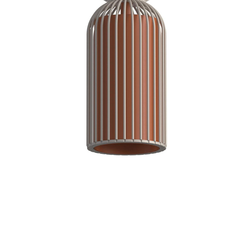 Lampa wisząca druciana tuba dekoracyjna Singles B 6,5cm beż / terracotta Nowodvorski