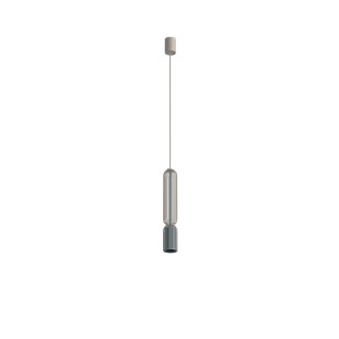 Lampa wisząca druciana tuba dekoracyjna Singles B 6,5cm beż / szaro-niebieski Nowodvorski