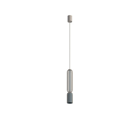 Lampa wisząca druciana tuba dekoracyjna Singles B 6,5cm beż / szaro-niebieski Nowodvorski