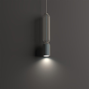 Lampa wisząca druciana tuba dekoracyjna Singles B 6,5cm beż / szaro-niebieski Nowodvorski