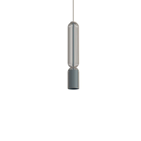 Lampa wisząca druciana tuba dekoracyjna Singles B 6,5cm beż / szaro-niebieski Nowodvorski
