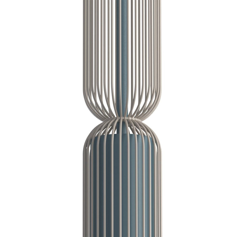 Lampa wisząca druciana tuba dekoracyjna Singles B 6,5cm beż / szaro-niebieski Nowodvorski